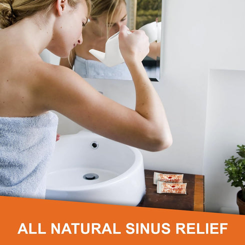 Natural Solution Ceramic Neti Pot Sinus Wash Salt Inhaler